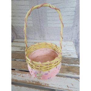 Ftd pink flower wicker basket Easter spring home d